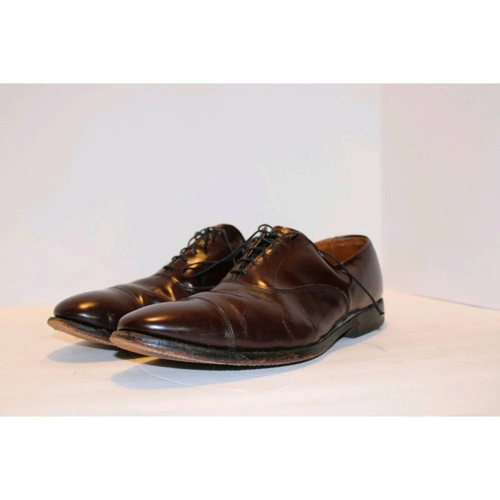 Allen Edmonds Park Avenue Burgundy Mens Dress Shoes Size 10.5 C Cap Toe 5675 USA